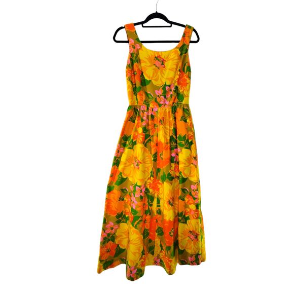 S Vintage Lord & Taylor Flower Power Mod 60's Sleeveless Sun Dress Floral - Picture 4 of 13